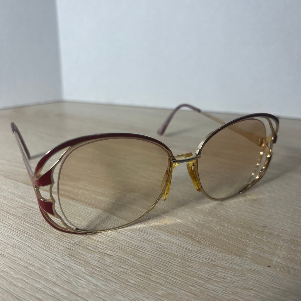 Tura Mod.825 Eyeglasses Oversized Red Gold Frames Only 59-18